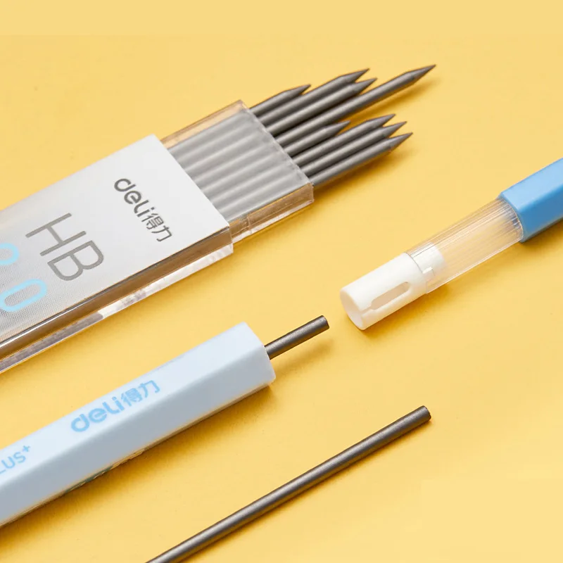 Deli Mechanical Pencil 2.0mm Lead HB 2B Sketch Writing Automatic Pencil Refills for Kids Stationery with Sharpener Pencil 5