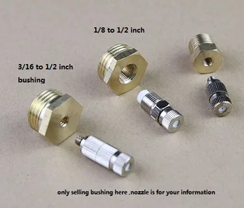 

3/16 to 1/2 inch bushing coverter pipe coupler tobe joint thread adjusting Fine mist fog spray nozzle Ring bush Holo-krome