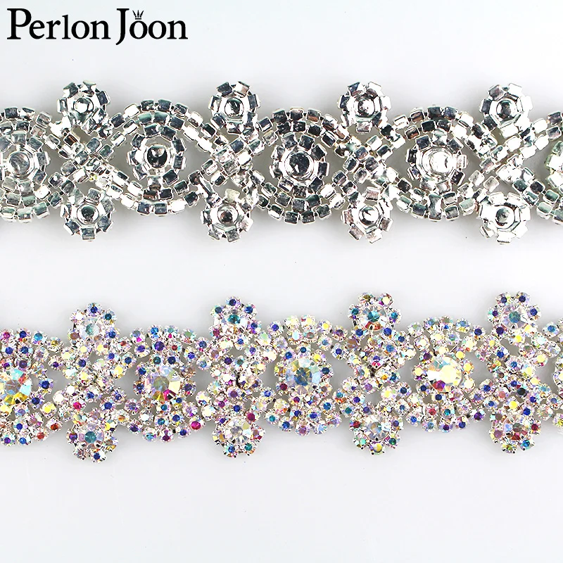 Strass com corrente de metal para vestido,