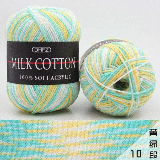 2Pcs/lot 3 strands of milk cotton yarn wool Three strands dyed multi-colored jacquard tabs rough baby hat scarf coat line FZ376 - Цвет: 10