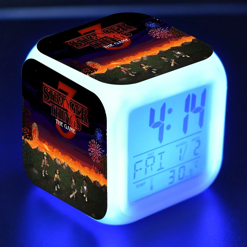 Необычные вещи Figma светодиодный Будильник красочный сенсорный светильник настольные часы странные вещи Одиннадцать фигурок игрушки для мальчиков - Цвет: 3New5