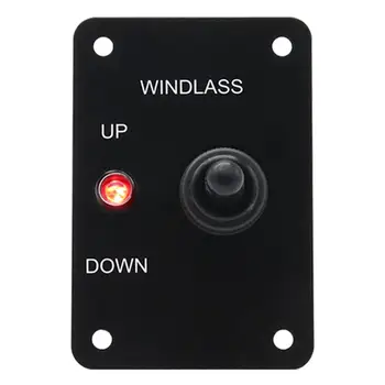 

1pc Windlass Control 1pc Windlass Control Panel 12V 15A PVC Start Aluminum LED Indicator Light For Control Marine Windlass
