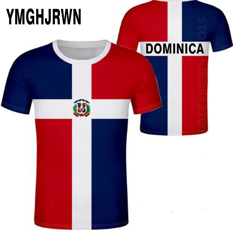 Футболка DOMINICA для молодых мужчин и студентов футболка с бесплатным именем