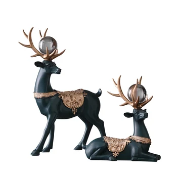 

EUROPEAN RESIN LUCKY DEER ORNAMENTS LIGHT LUXURY CREATIVE LIVING ROOM TV CABINET PORCH WINE CABINET NORDIC DECORATIONS GIFT