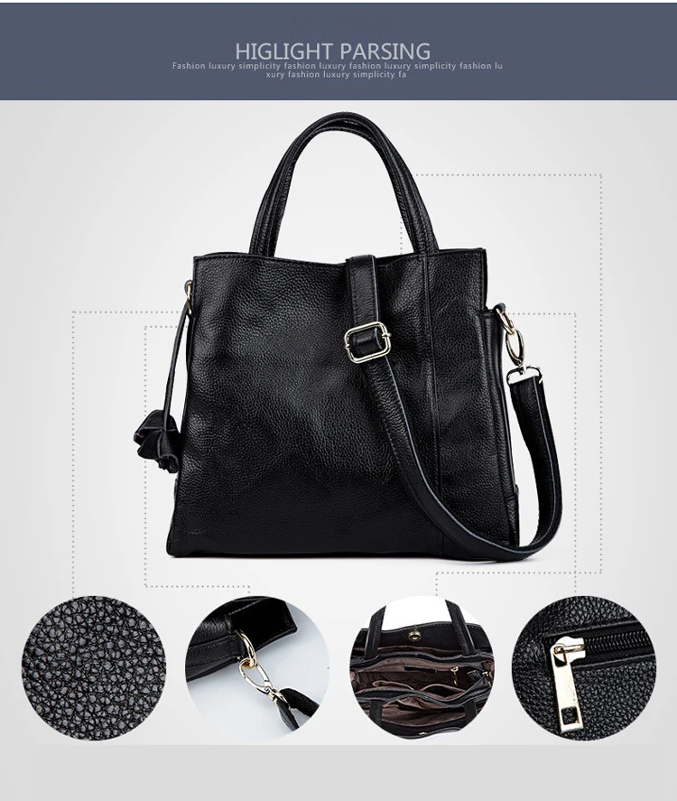 New Fashion Solid Color Women Handbags Cow Genuine Real Leather Ladies Shoulder Bags Female Girl Brand Luxury Crossbody Bag