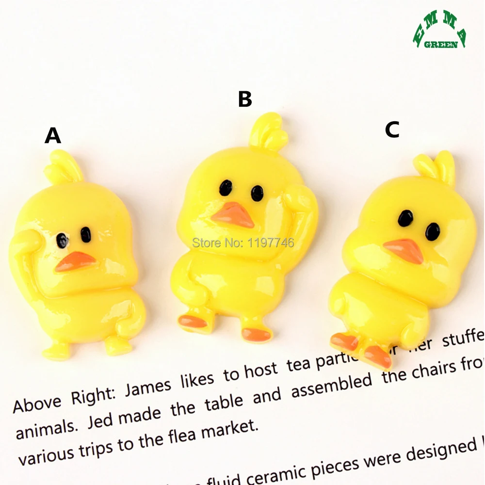

cute Resin Slime Charms Beads Ins Chick 10pcs 34mm for Slime Filler DIY Ornament Phone Decoration Lizun Slime Supplies Toys