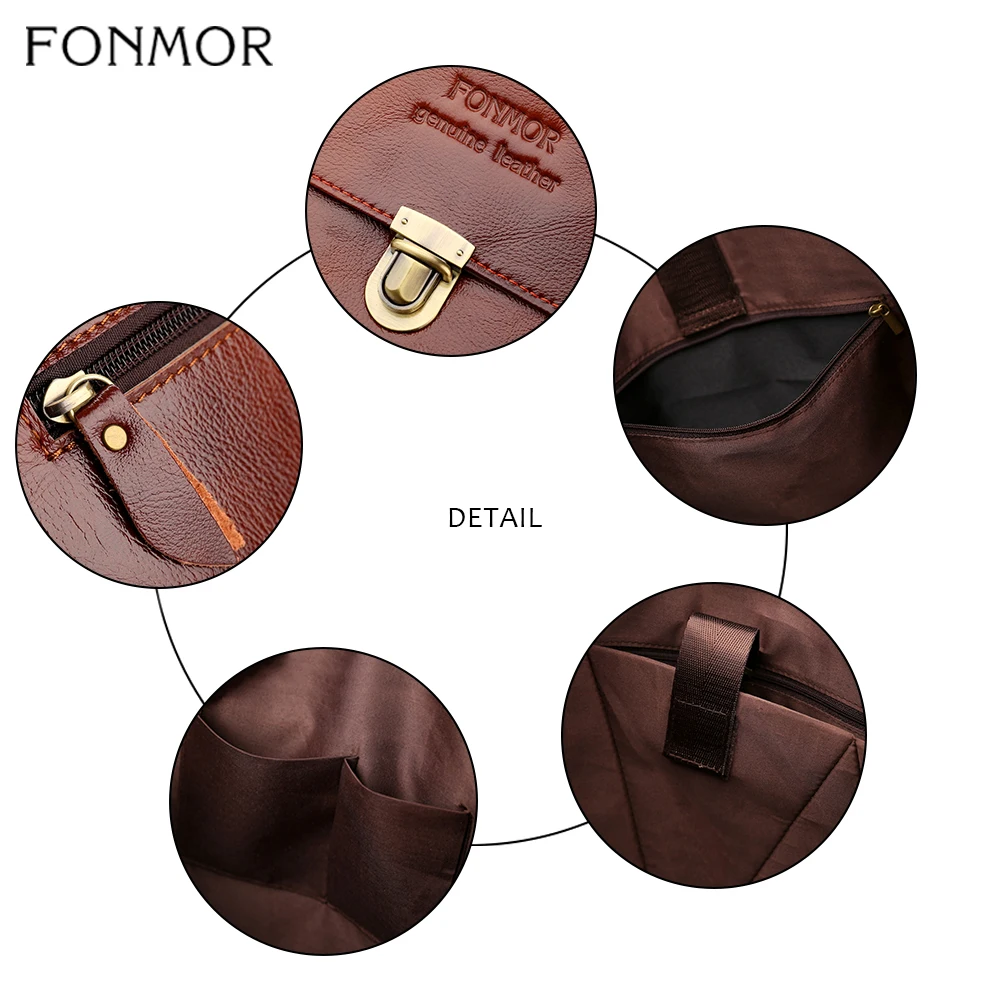 Мужской портфель из натуральной кожи Fonmor модная деловая сумка мессенджер