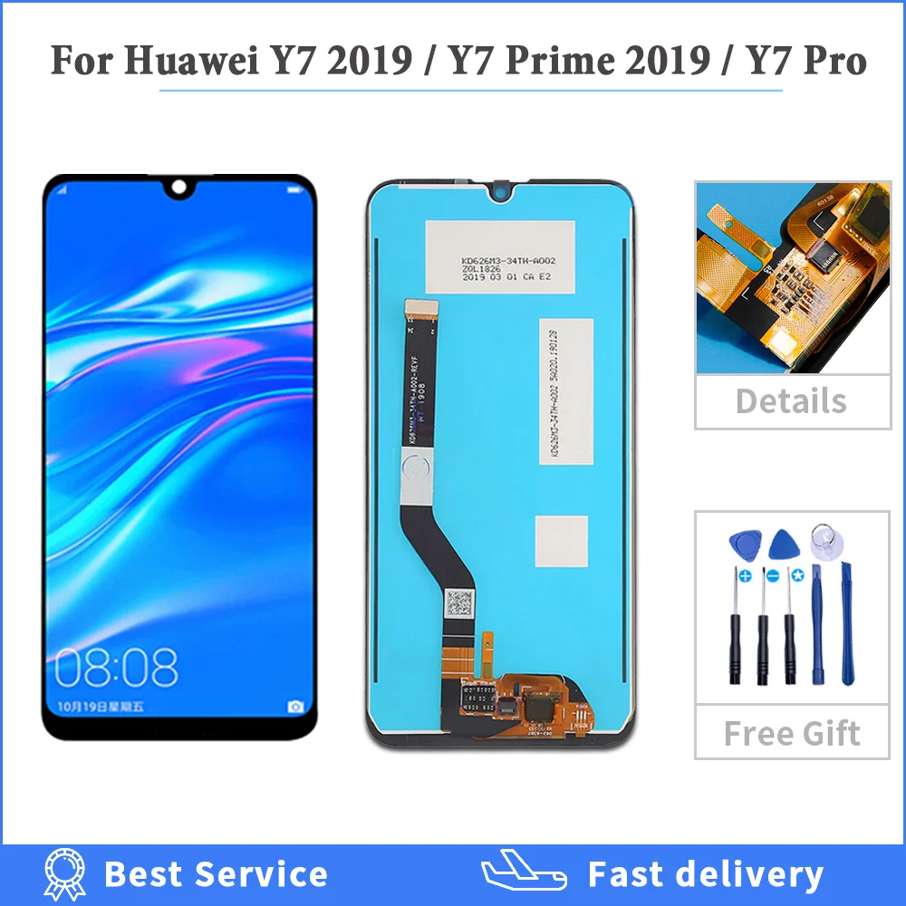 Оригинальный ЖК-дисплей 6 26 дюйма для Huawei Y7/ Pro Prime 2019 дигитайзер сенсорного экрана