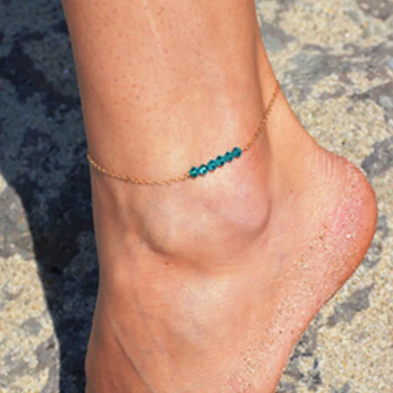 

Europe And America New Style Foot Ornaments Entirely Handmade Bead Simple Anklet Yiwu Small Jewelry K034