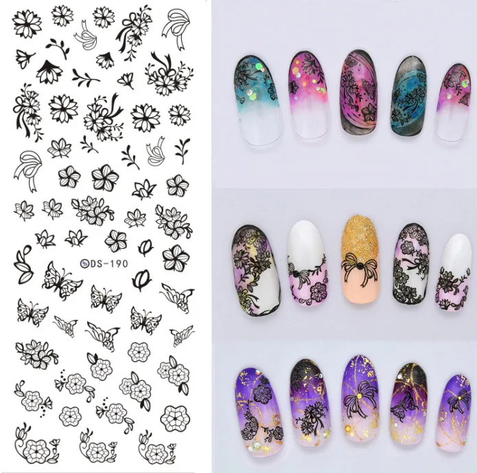 

Florals Pattern! Nails Art Manicure Water Transfer Decals Decorations Design Nail Stickers For Nails Tips Beauty