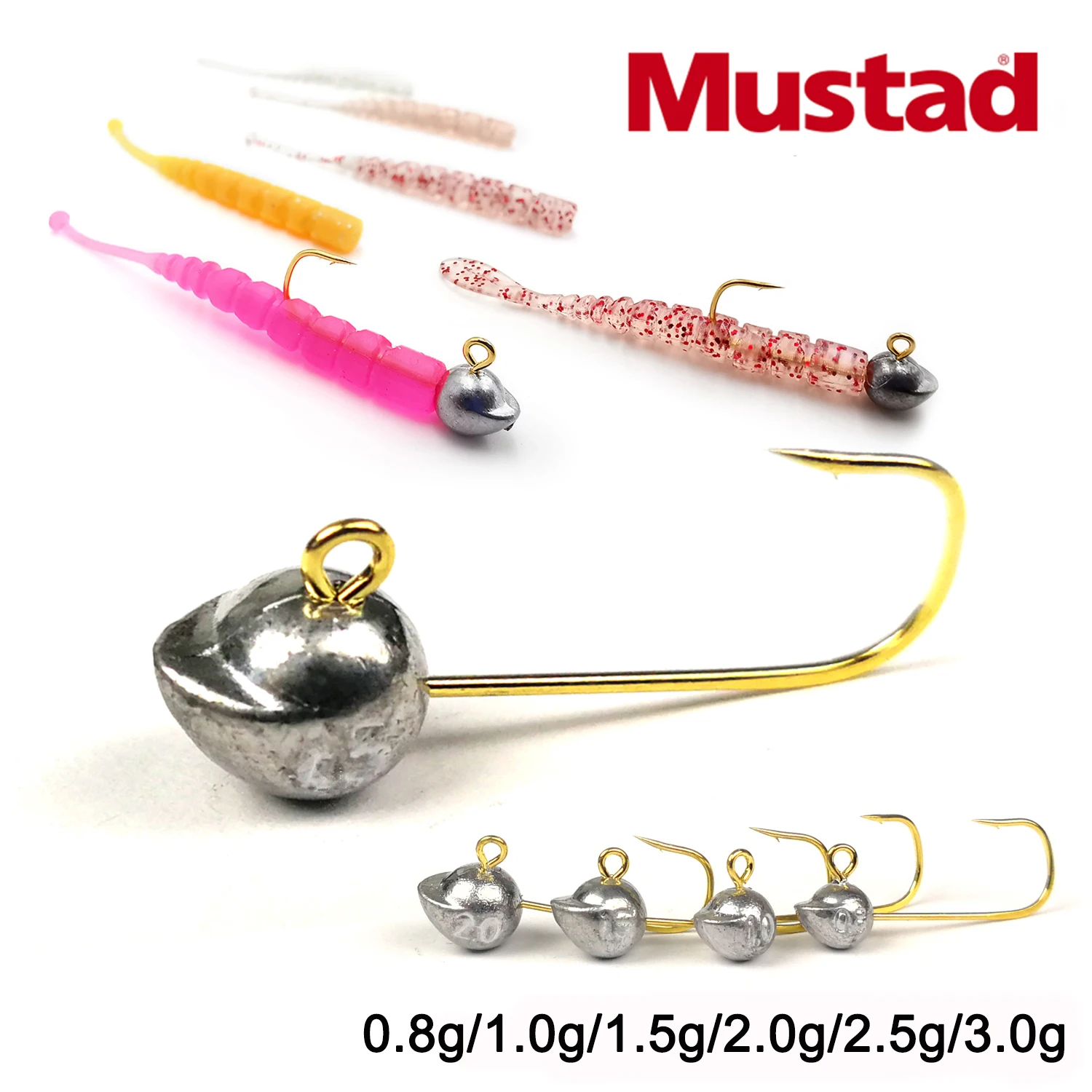 2021 Mustad & TheTime 3-6p/Pack AJING Soft Lure Rockfish Fishing Hooks  0.8g-3.5g Finesse Jig Head Hook For Ultralight AJING Worm