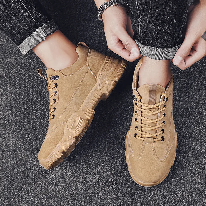 

2019 New Style Men's Martin Boots Autumn Men's Trendy Shoes Versatile Casual Work Shoes Students Durable Mid-top Martin Boots