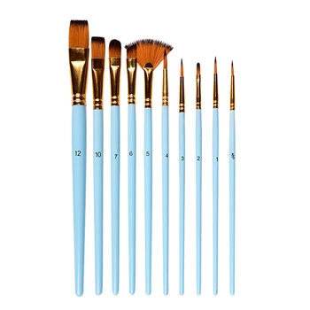 

10pcs Watercolor Portable Paint Brushes Set Art Supplies Beginner Miniature Drawing Round Pointed Tip Artist Acrylic Nylon Hair