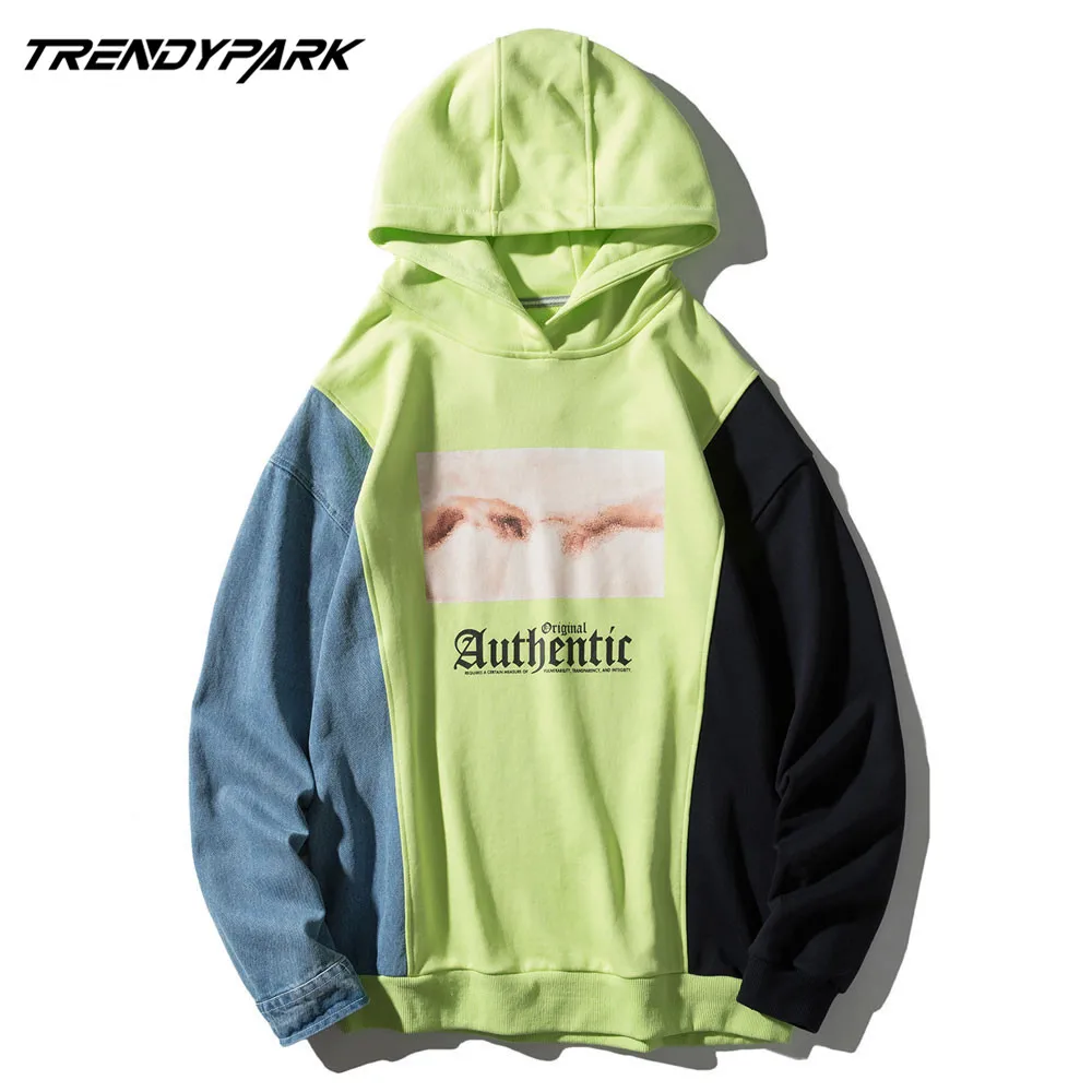 Мужские толстовки с капюшоном 2020 пэчворком персонализированные уличная одежда в