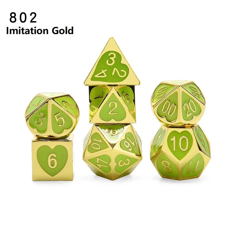dnd dice set dados rpg dobbelstenen dados rol polyhedral dices metal dice d4-d20 7pcs/Set game dice,dice set,acrylic dice