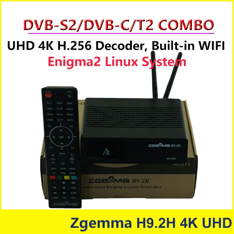 4K спутниковый ТВ приемник zgemma h9.2h DVB-S2X+ DVB-T2/C тюнер Engima2 Linux 4,1 muli-stream iptv stalker bulit в wifi