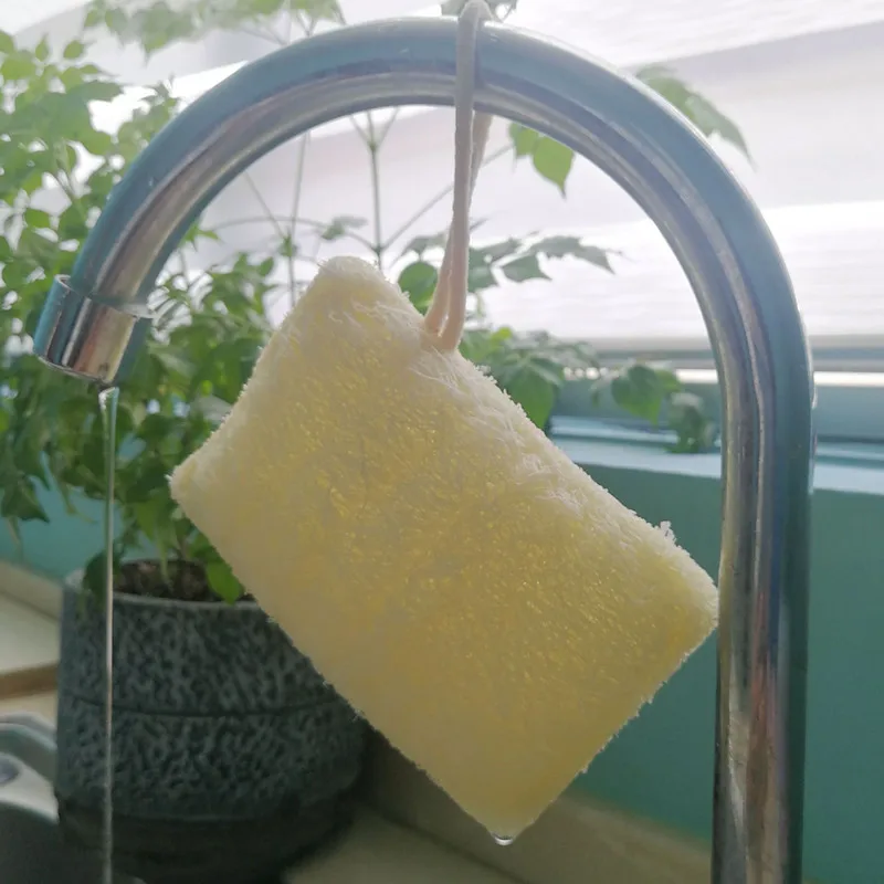 Натуральная двухсторонняя швейная Мочалка для чистки кастрюль для мытья посуды кусок Экологически чистая ванна 1 шт
