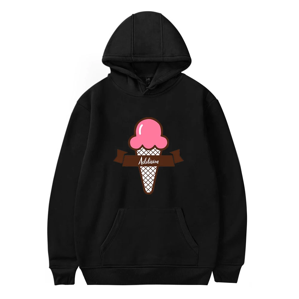 

Popular Addison Rae Black Hoodies Men Sweatshirts Women Harajuku Hip Hop Hoodie Autumn boys girls Addison Rae Tracksuit Clothes