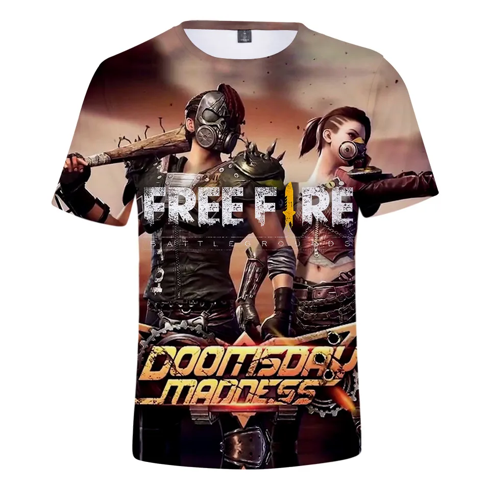 Футболка с 3D-принтом игры Free Fire для мужчин и женщин модная уличная одежда круглым