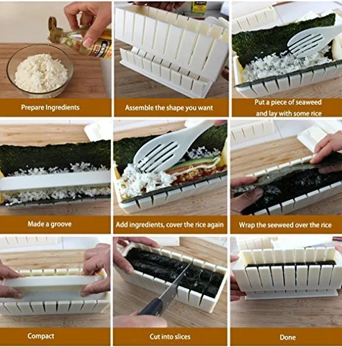 10 шт./компл. легко использовать DIY Суши чайник Форма для риса кухня для изготовления суши набор инструментов для суши-ролл кухонные принадлежности приготовления пищи