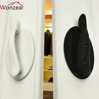 Punch free Self adhesive Plastic Furniture Knobs Door Handle Sliding Window Kitchen Cabinet Pulls Drawer Knobs Kitchen Hardware