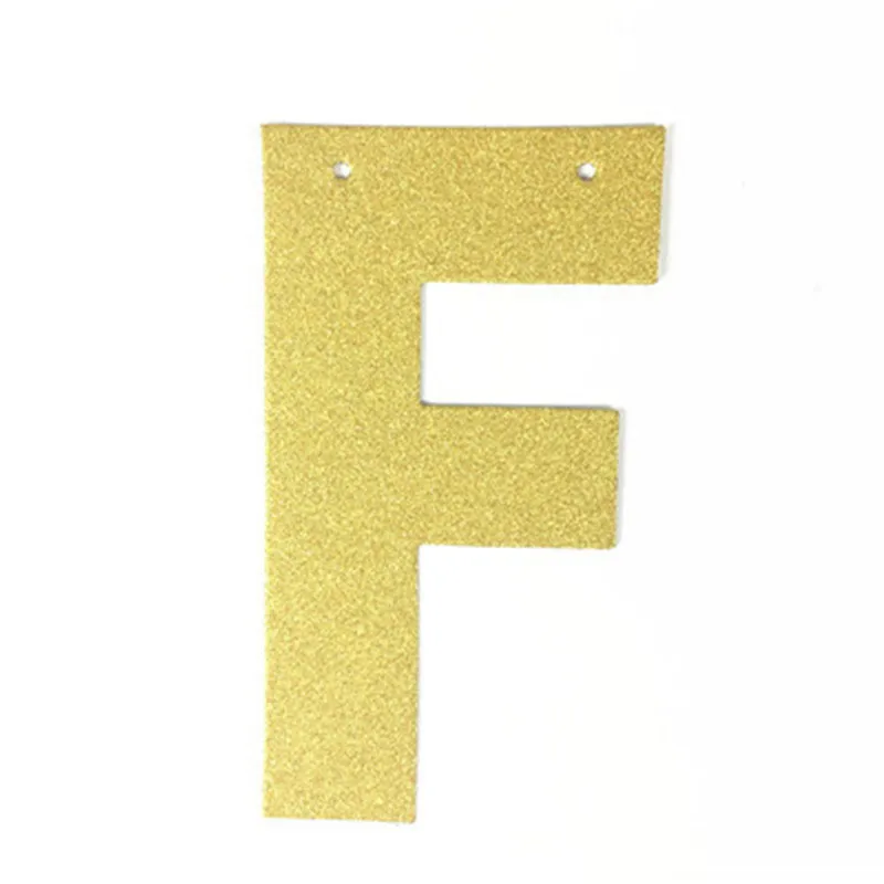Золотая бумага буквы от A до Z цифры от 0 до 9 DIY День рождения Свадебные украшения юбилей Алфавит баннеры вечерние принадлежности 14 см - Цвет: F