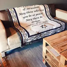 Белое покрывало для дивана с буквенным принтом, вязаное покрывало для дивана, покрывало для дивана, хлопковое покрывало для путешествий, пляжное покрывало