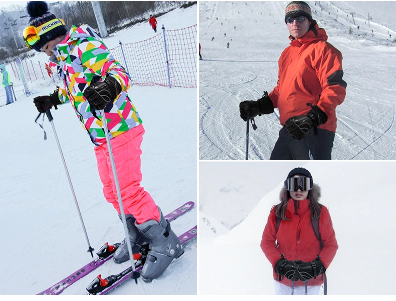 ROCKBROS ветрозащитные водонепроницаемые-30 градусов зимние мужские и женские перчатки для катания на лыжах снегоход Сноуборд Зимние виды спорта термальные серые лыжные перчатки