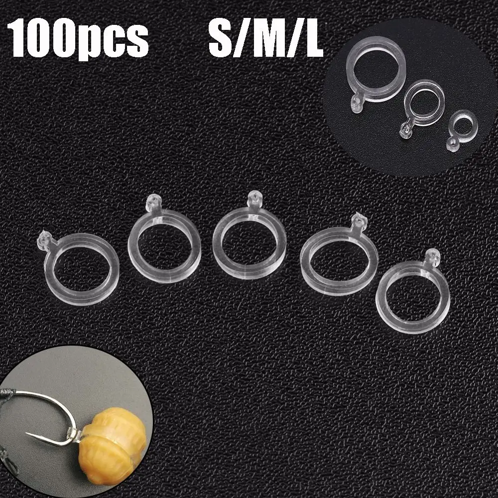 Fishing Bait Fishing Accessories Fishing Tools Fishing Tackle 100pcs White PE Pellet Lure Bait Bandage Elastic Baitbands for Carp fishing Pellets Bait Bander Holder Boilie Stops