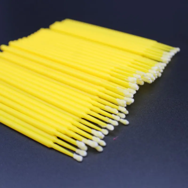 

100pcs Disposable Cotton Swabs Eyelash Brushes Cleaning Swab Eyelashes Remover Tattoo Microbrush Kit