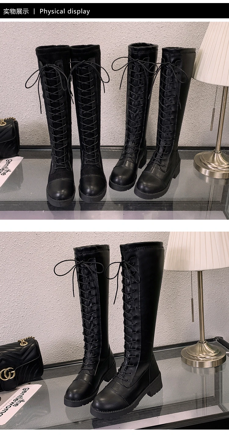 Bootee/ г.; Брендовая женская обувь; резиновые сапоги; пикантные ботфорты на массивном каблуке; пикантные женские ботинки со шнуровкой и круглым носком