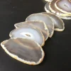 6pcs Natural white agate slice Grey agate stone slices 2