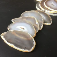 6pcs Natural white agate slice Grey agate stone slices 2