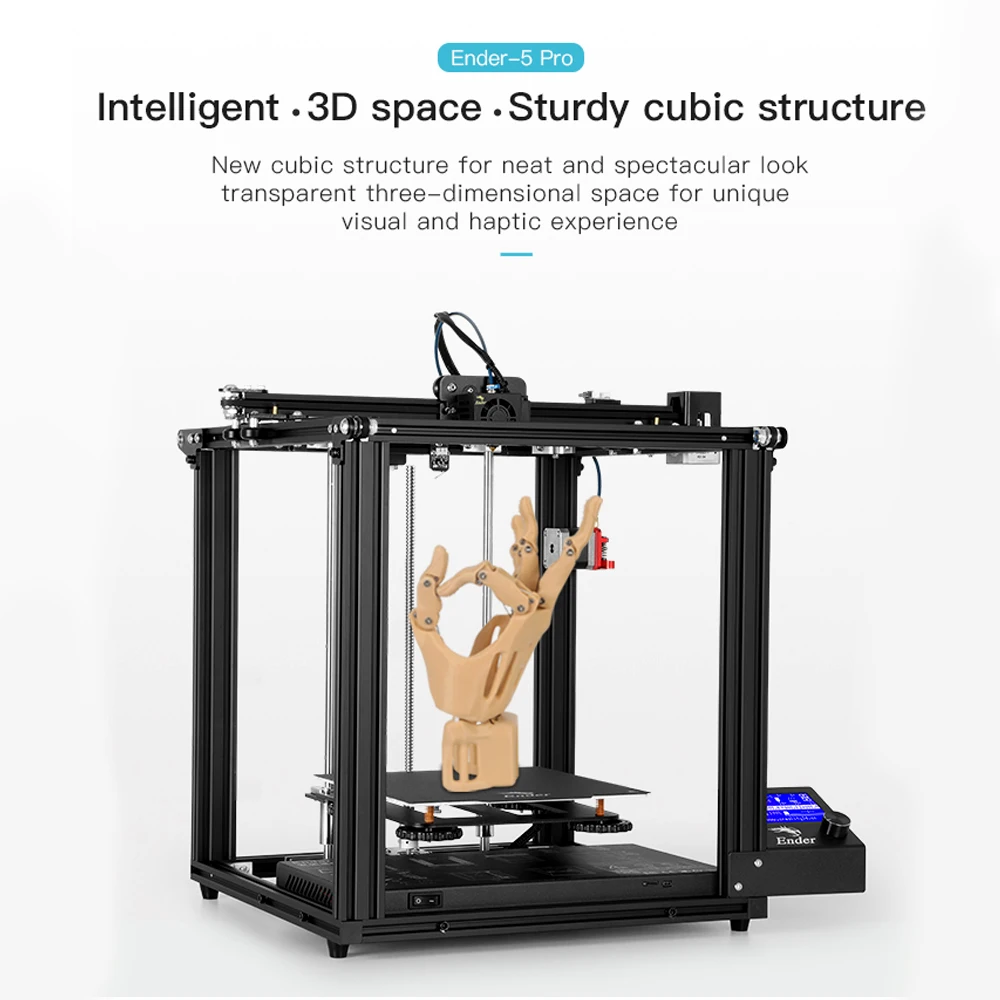 Creality 3D Ender-5 Pro Высокоточный 3d принтер DIY комплект с обновлением Бесшумная материнская плата PTFE трубки металлический экструдер 220*220*300