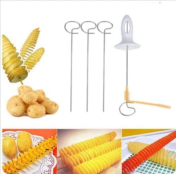 

Manual Tornado Potato Spiral Cutter Slicer Home Kitchen Potato Making Twist Shredder Cooking Tools Kitchen Accessories