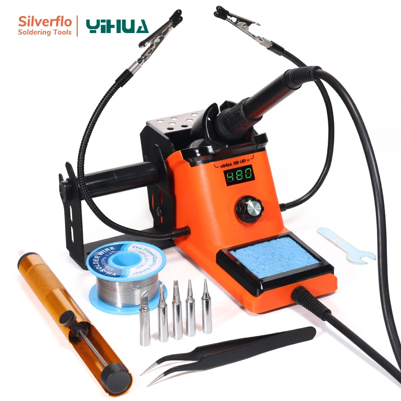 best soldering iron for electronics YIHUA 926LED-III Digital Electric Soldering Iron Kit with Helping Hands 960I Adjustable Temperature Portable Soldering Station cheap stick welder Welding Equipment