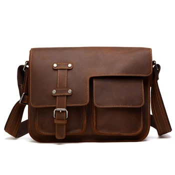 

Vintage Man Handbag Men's Shoulder Bag For Men Genuine Leather Messenger Bag Crossbody Bags For Men Bags Ipad Pocket