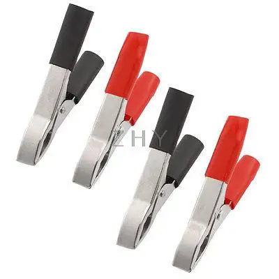 

8 Pcs Plastic Handle Metal Metal Alligator Clips 52mm Length