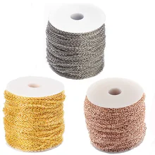 100 м/рулон 3 мм 4 мм несварные железные Кабельные цепи с катушкой для самостоятельного изготовления ювелирных изделий Аксессуары в поисках золотистой розовой Золотой серебряной цепи