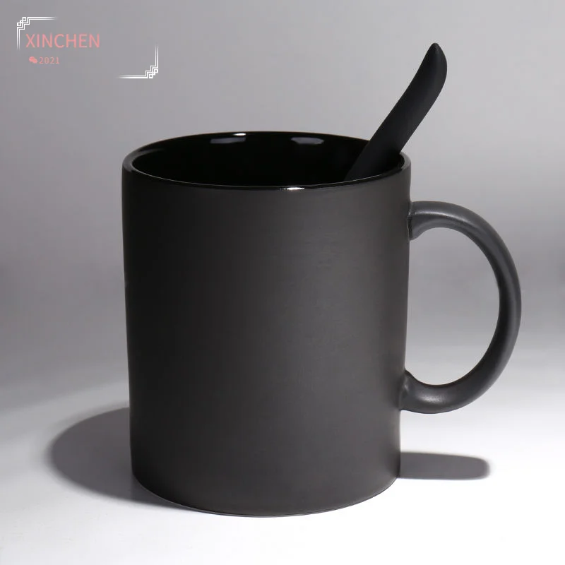 420ml Ceramic Mugs Pure Color Classic with Spoon Lid Milk Coffee Cup Mark Drinkware Novelty Gifts | Дом и сад