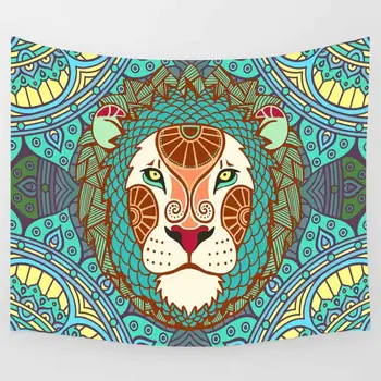 

Simsant Reggae Rasta Lion Tapestry Galaxy Space Sky Mandala Art Wall Hanging Tapestries for Living Room Bedroom Home Decor