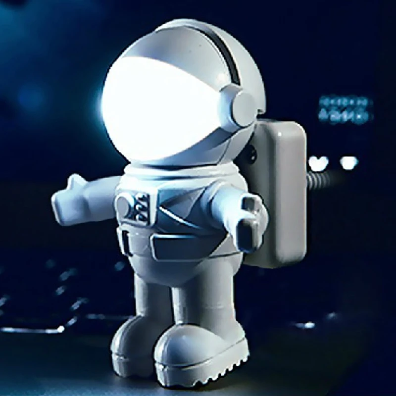 

Creative Flexible Led Desk Lamp Flexible Usb Eye Protection Keyboard Reading Light Bedside Lamp Astronaut Home Living Room Decor