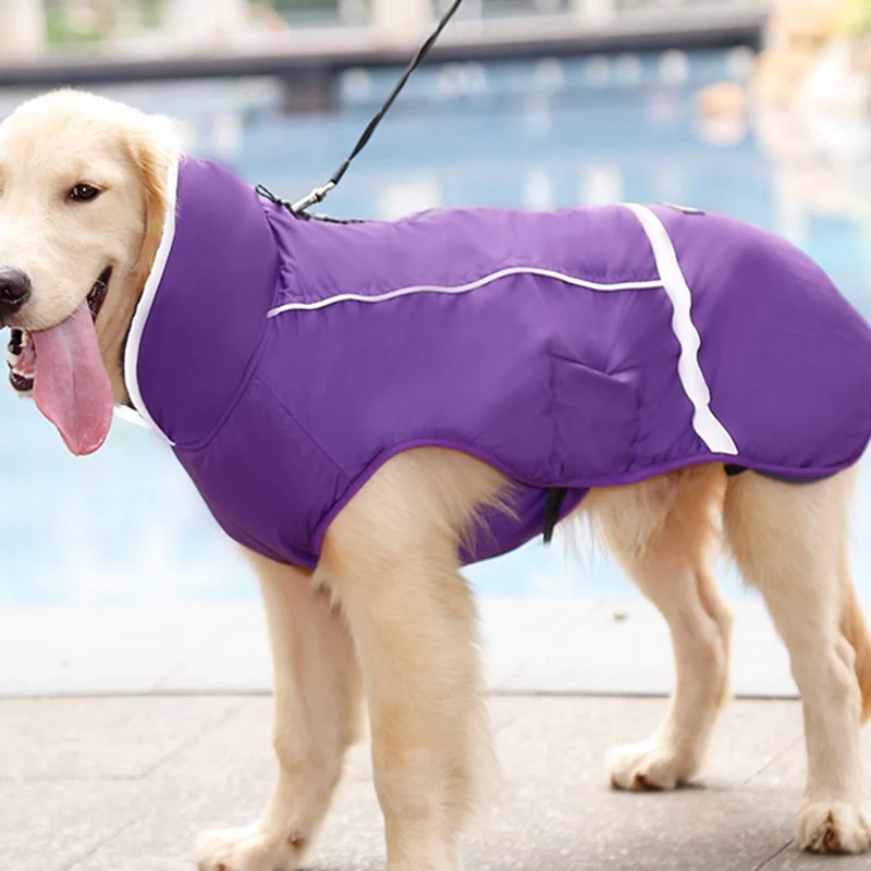 Z Pet Теплая Светоотражающая одежда осенний и зимний костюм однотонная водонепроницаемая куртка с поводковое кольцо куртки для собак - Цвет: Z