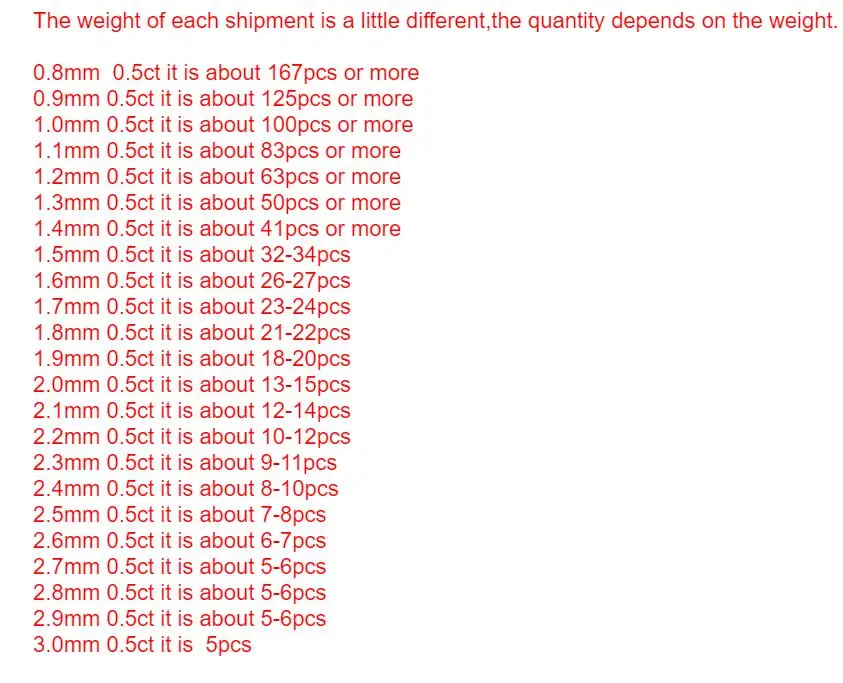 100% Genuine 0.5CT Round Brilliant Cut 0.8mm~6.5mm D Color Loose Moissanites Stone VVS1 Test Positive Lab Stone