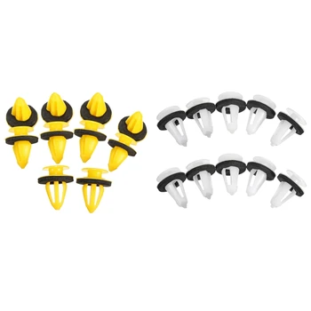 

20 Pcs Car Clips:10 Pcs Windsn Side Yellow Fastener Trim Clips for Land Rover Discovery & 10 Pcs Car Body Side Door Trim Car