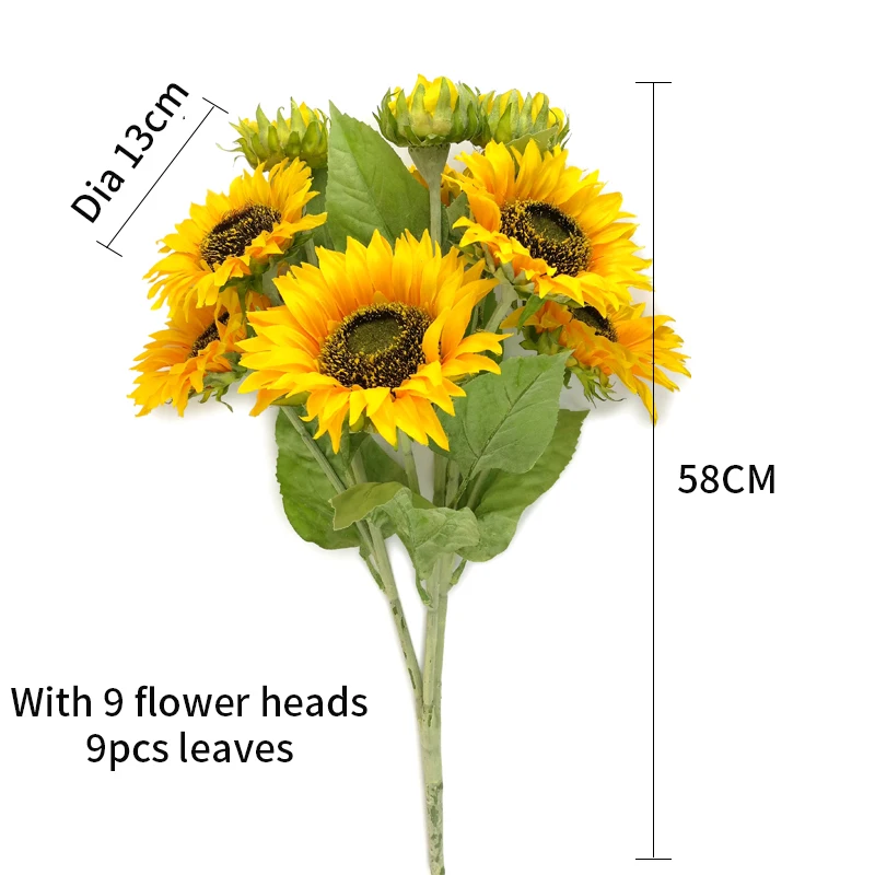 8cm 12/20Pcs Large Artificial Silk Big Daisy Sunflowers Heads Decor-U Pick 