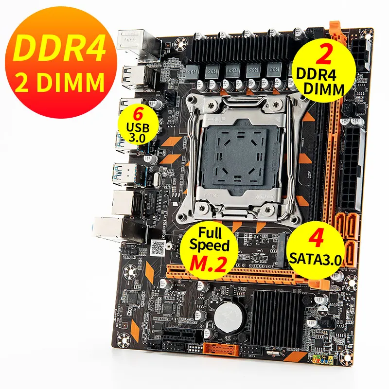 Материнская плата HONUA X99-D4 MATX Chip 2 DDR 4 SATA 3 0*4 LGA 2011-V3 USB 0 и для настольного компьютера |