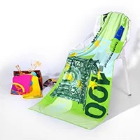 Beach Microfiber Towel Quick Dry Super Absorbent Sports Travel Towels 70x140cm 100 200 500 Euro 100 Dollar Printed Bath Towels - Цвет: 100 Euro