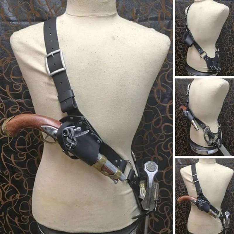 Medieval Pirate Baldric Shoulder Belt Sword Holder Scabbard Leather Dagger Flintlock Holster Accessory sword belt sheath