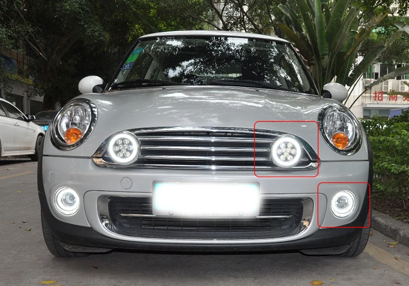 Подходит для Mini Cooper R55 Clubman R57 R58 R60 R61 Paceman E4 R87 передние светодиодные фары DRL с передним бампером мини ралли